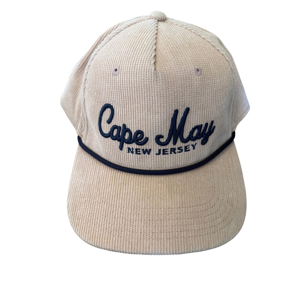 Legacy Cape May New Jersey Corduroy Snapback Hat Tan Navy Rope Cap Mens